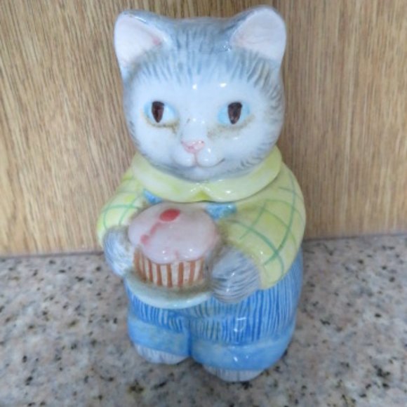Vintage AVON Sugar Bowl Kitty with Cupcake (F7) - Picture 1 of 7